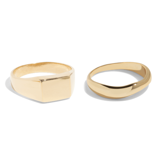 THE ESSENTIAL RING SET - 18k gold plated - Bound Studios