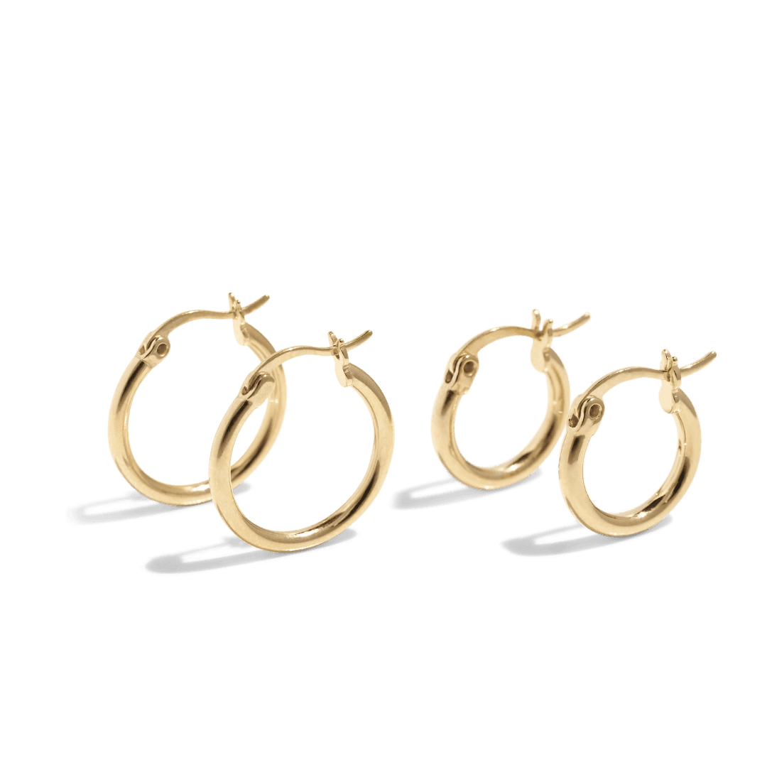 Essential hoops, 14k jewelry