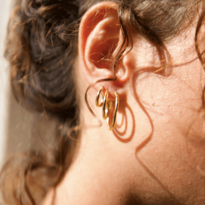 earring set, Gold hoop earrings, Golden earrings