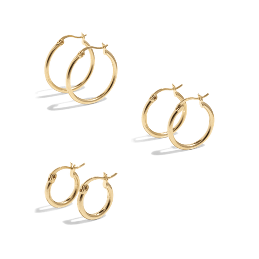 gold plated hoops, Minimalistic earrings