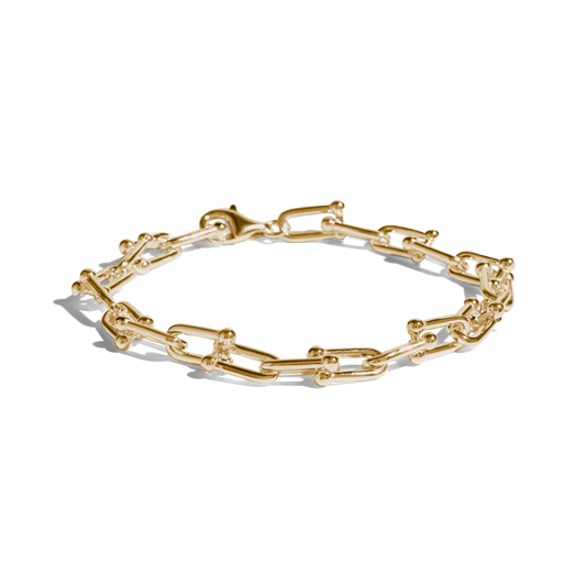 link bracelet, gold jewelry