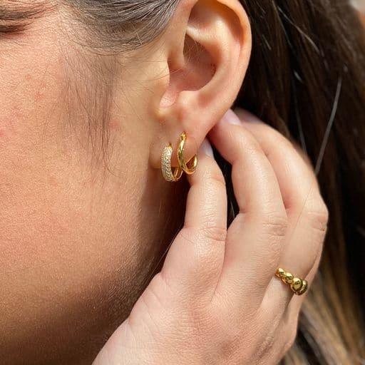 gold plated hoops, Gold hoop earrings, Golden earrings