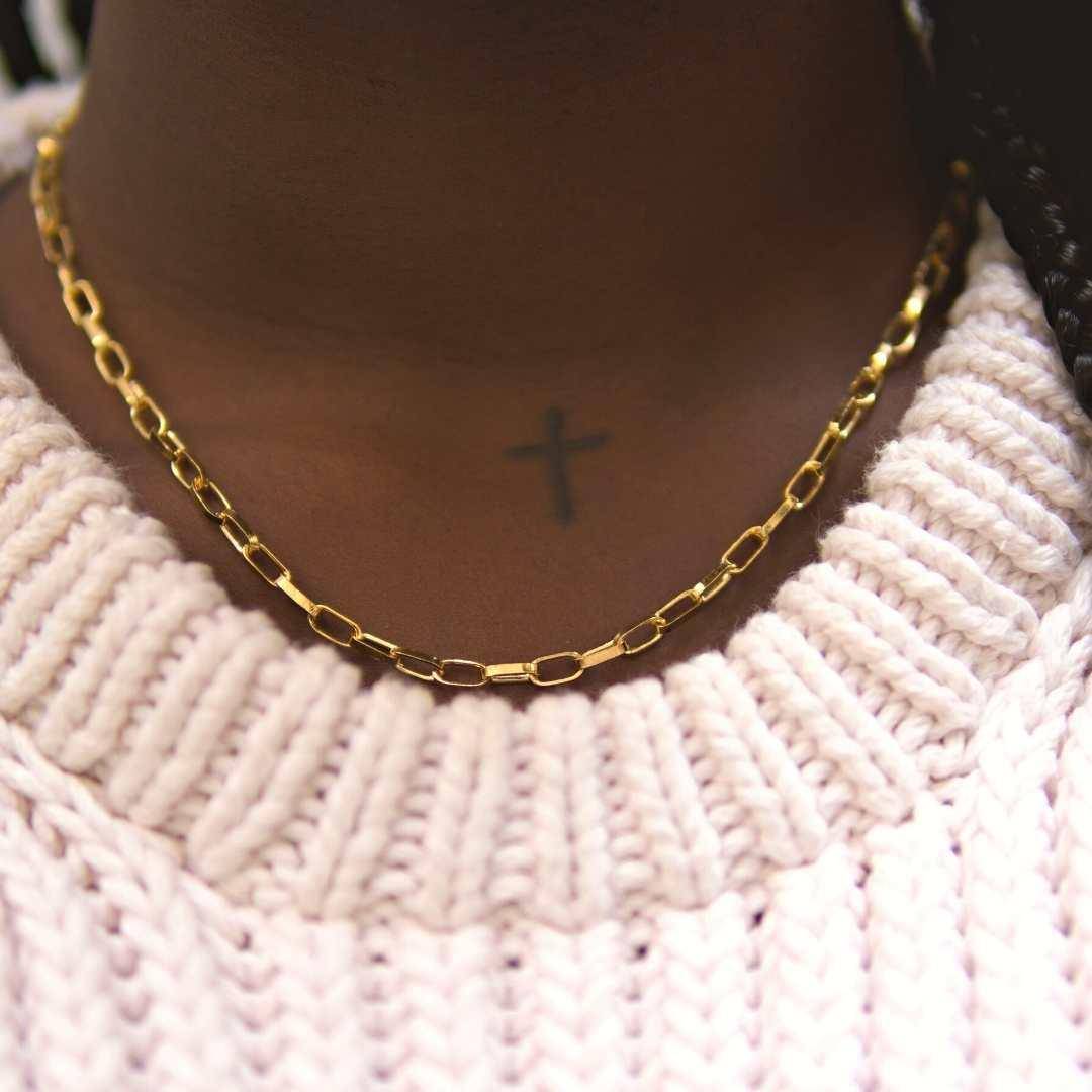 Link chain necklace, Sustainable jewelry