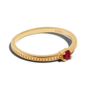 THE EMMA RING RED - 18k gold plated