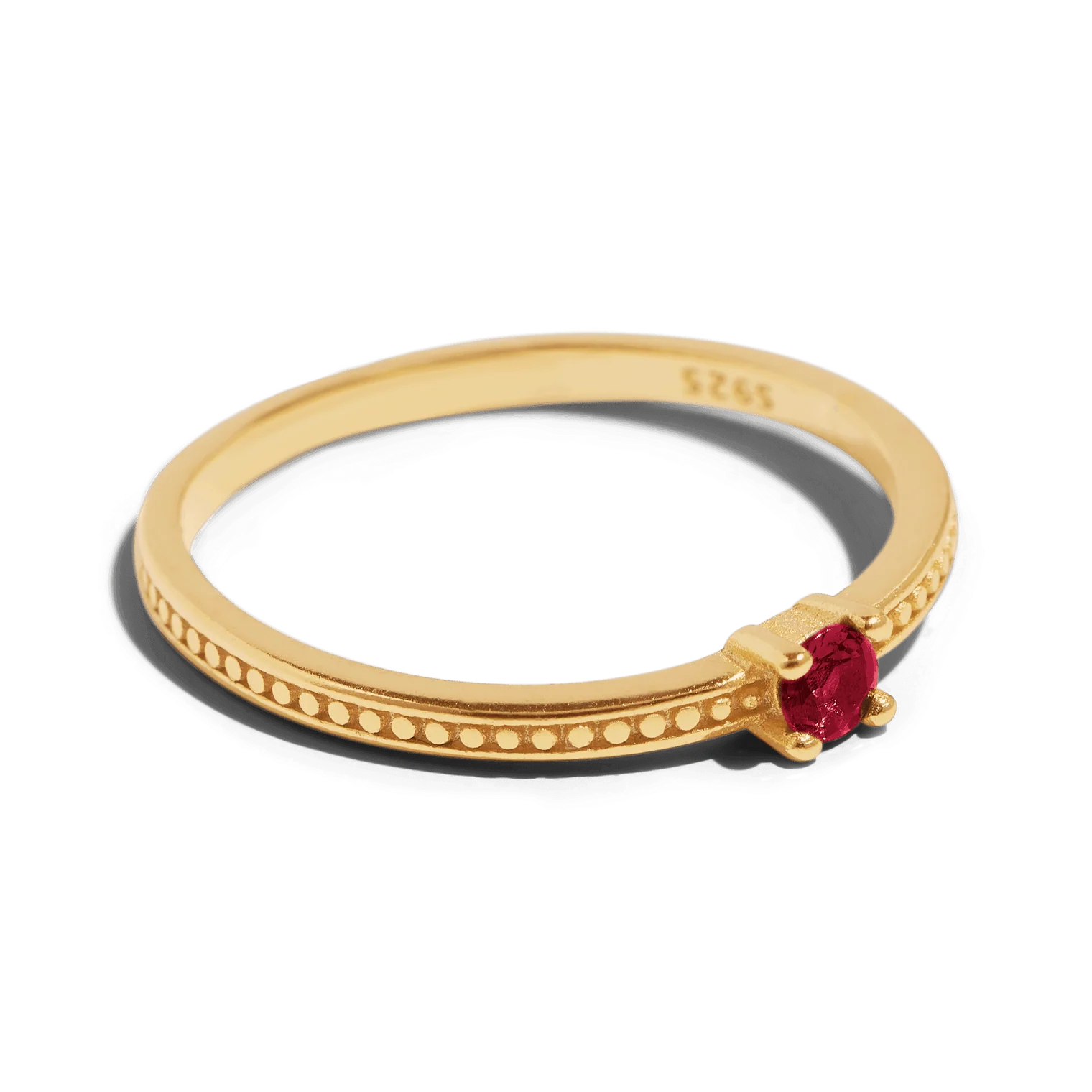 THE EMMA RING RED - 18k gold plated