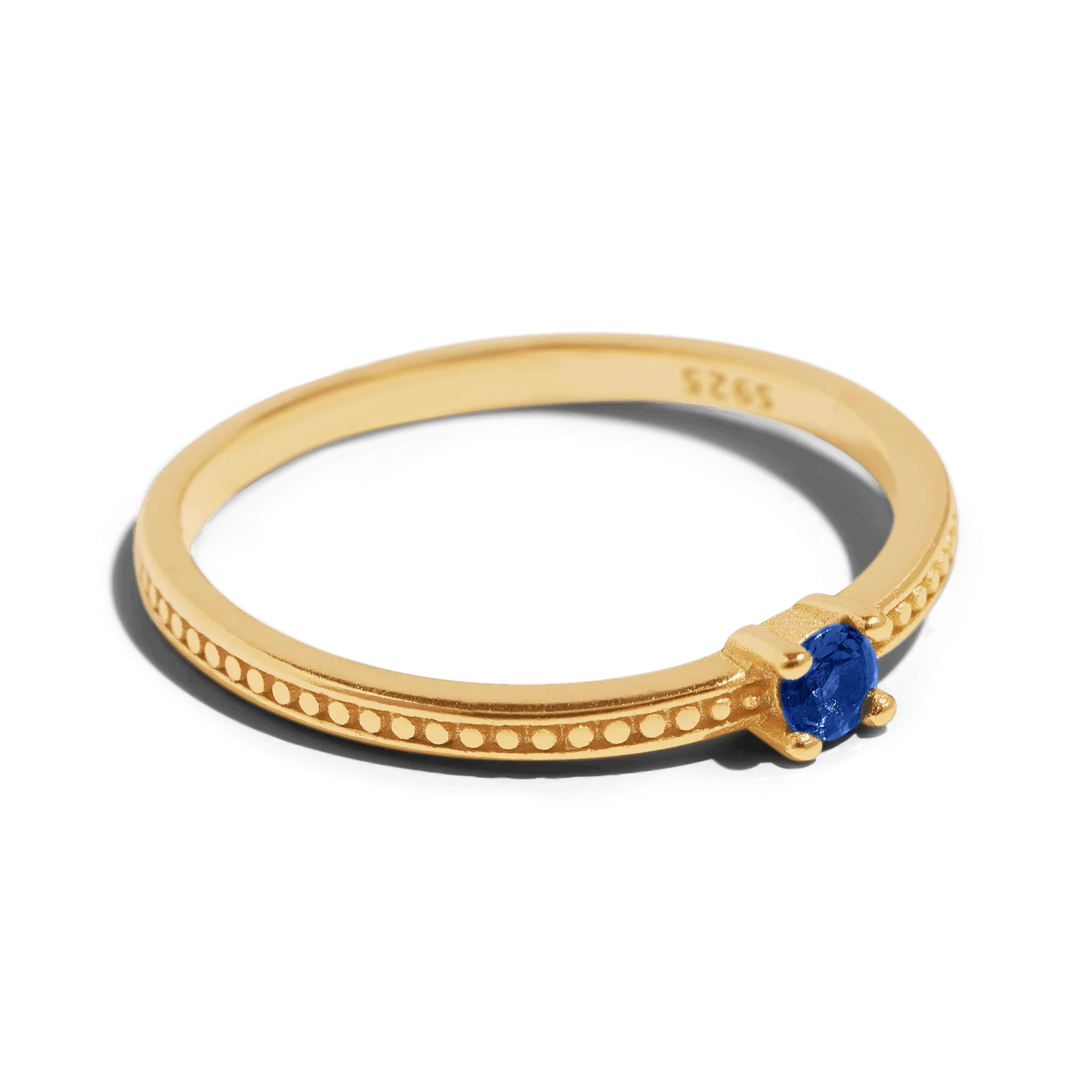 THE EMMA RING BLUE - 18k gold plated