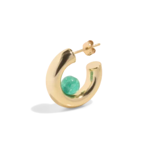THE YUNA HOOP | GREEN - 18k gold vermeil