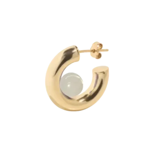 THE YUNA HOOP | WHITE QUARTZ - 18k gold vermeil